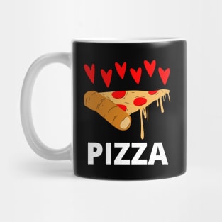 Pizza slice with red hearts gifts for pizza lovers Mug